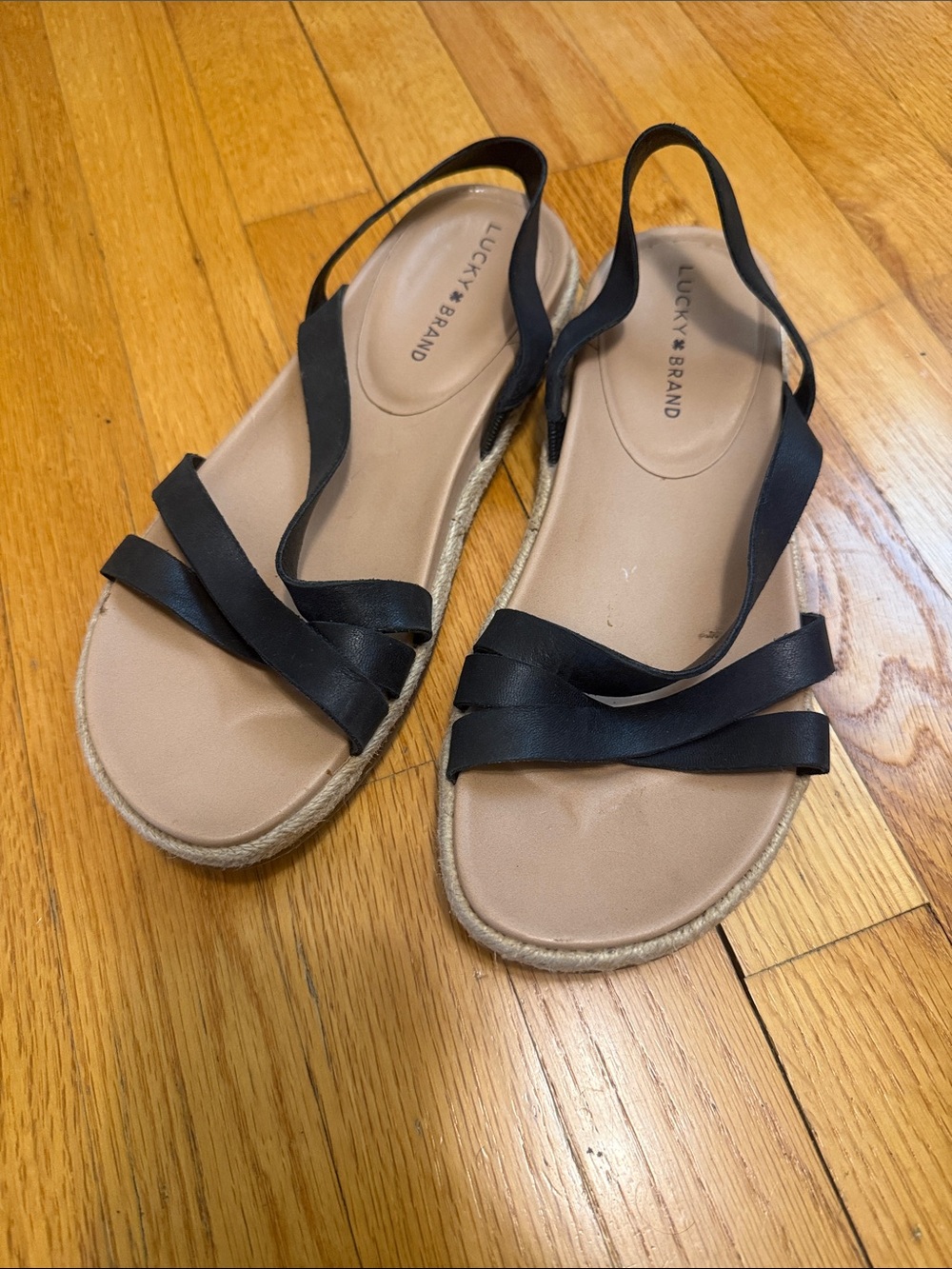 Lucky Brand Black Slingback Espadrille Sandals